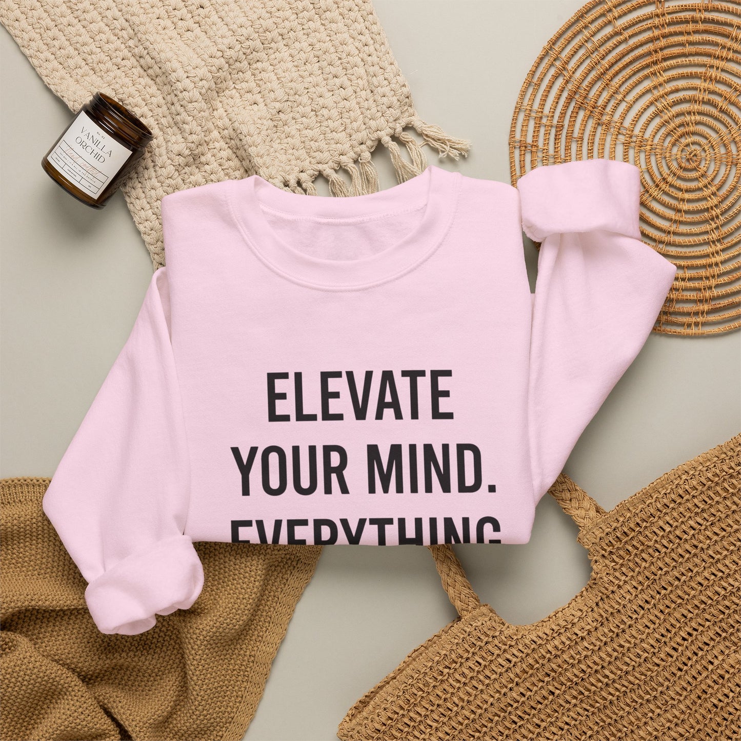 Elevate Your Mind Women's Inspirational Crewneck Sweatshirt