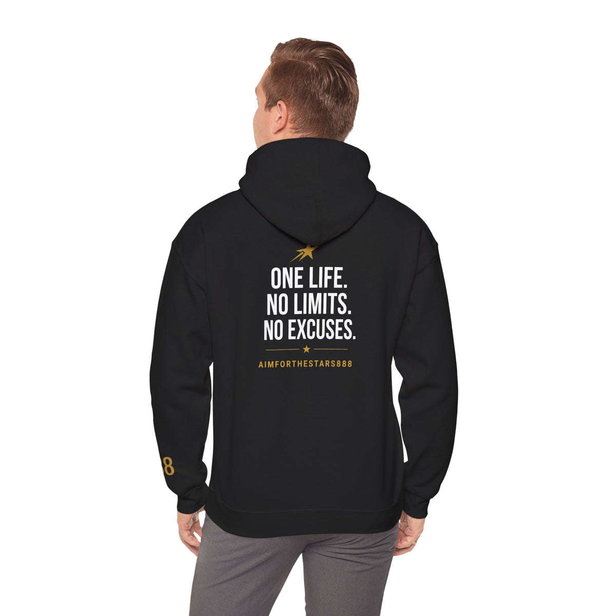 One Life No Limits No Excuses Men's Motivational Hoodie