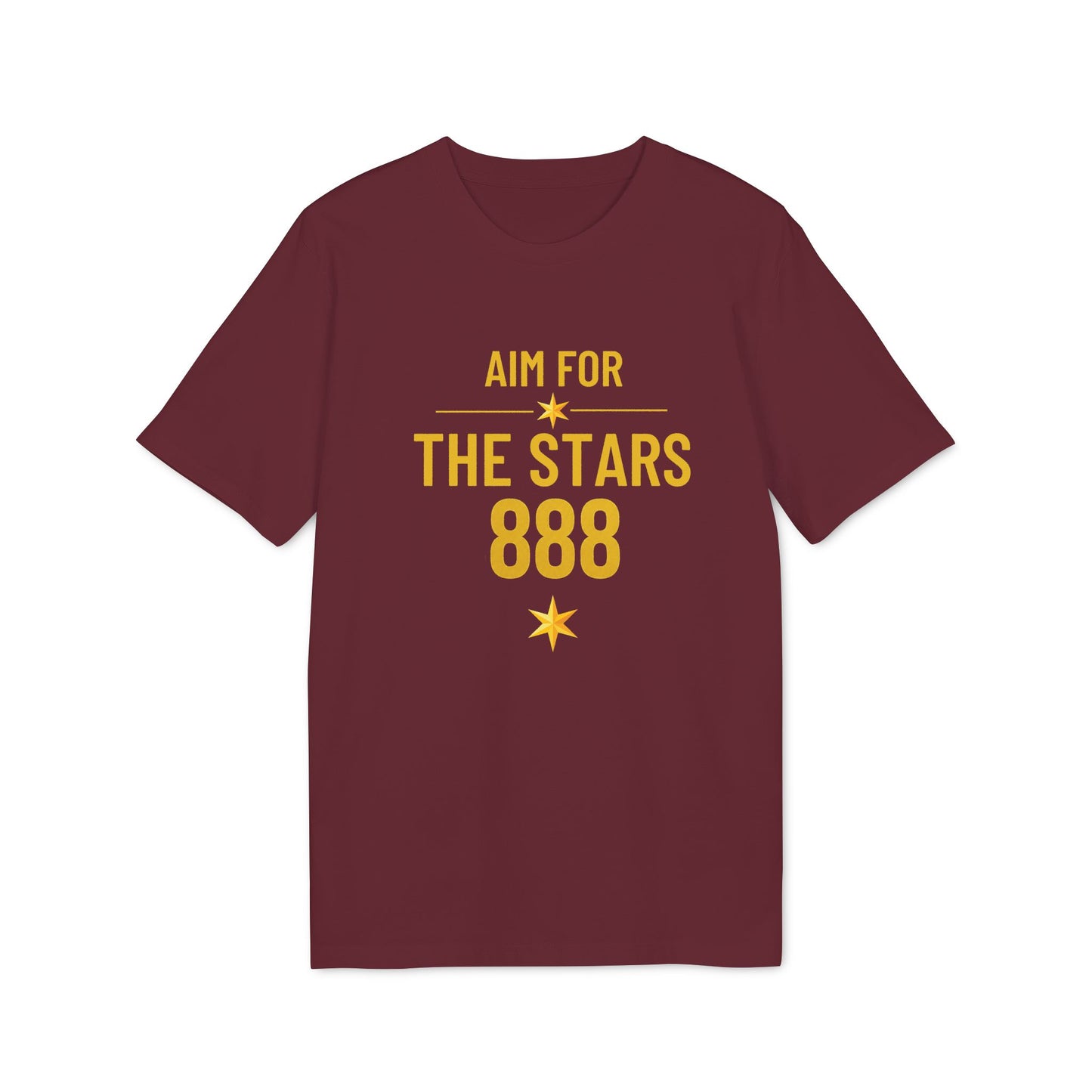 Aim For The Stars Women Burgundy Edition T-Shirt — Motivational Tee “Protect Your Peace, Guard Your Growth”