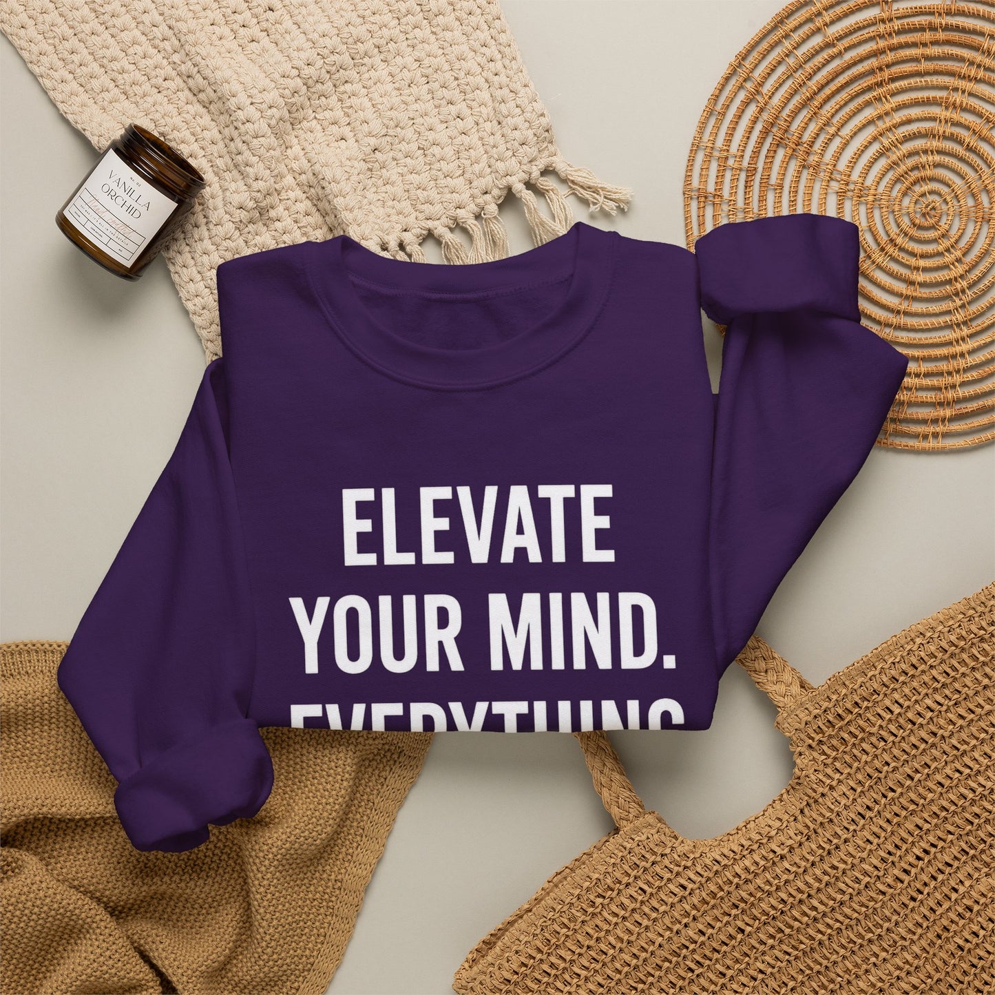 Elevate Your Mind Women's Inspirational Crewneck Sweatshirt