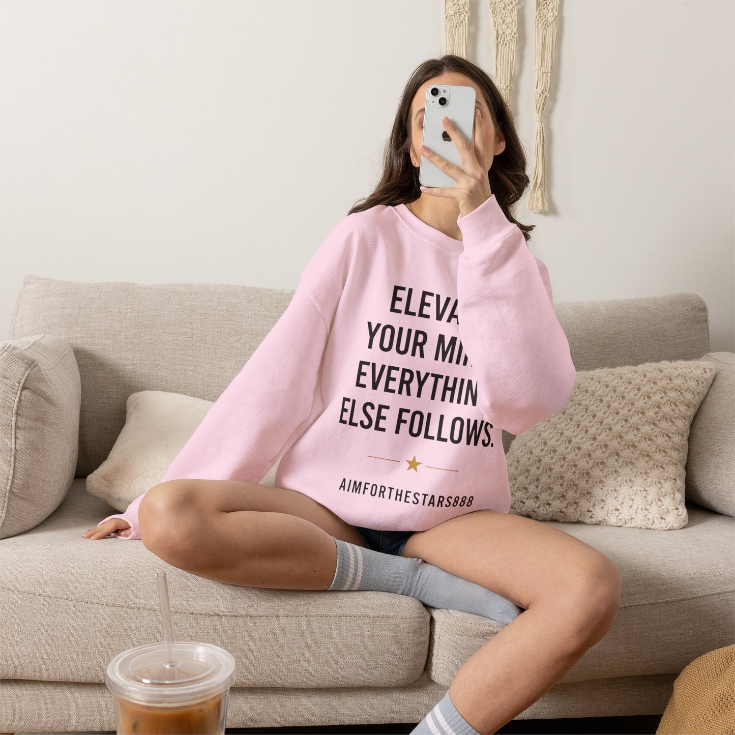 Elevate Your Mind Women's Inspirational Crewneck Sweatshirt