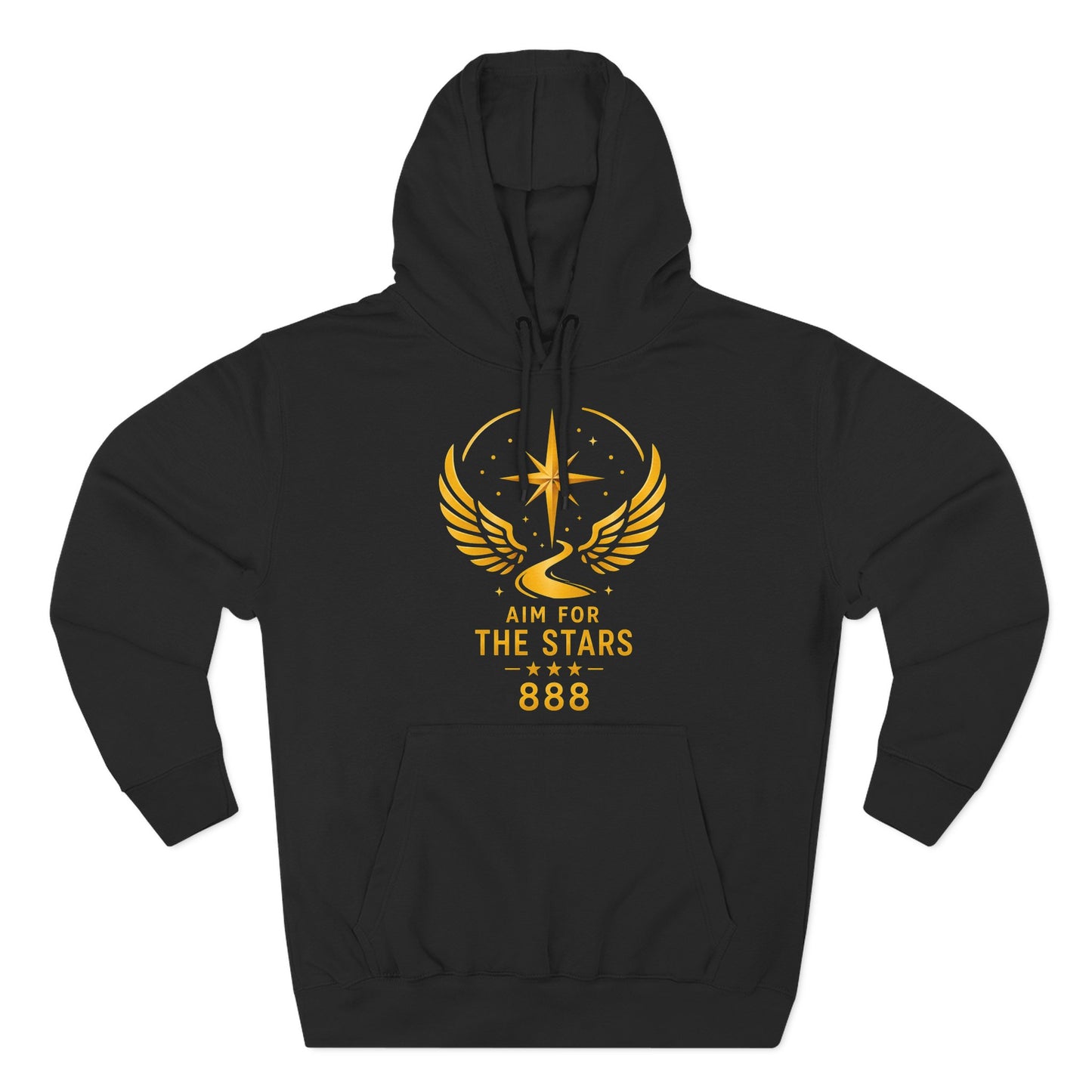 Aim for the Stars Men Black Hoodie — Inspirational 'He Stopped Waiting for a Sign, He Became One' Fleece