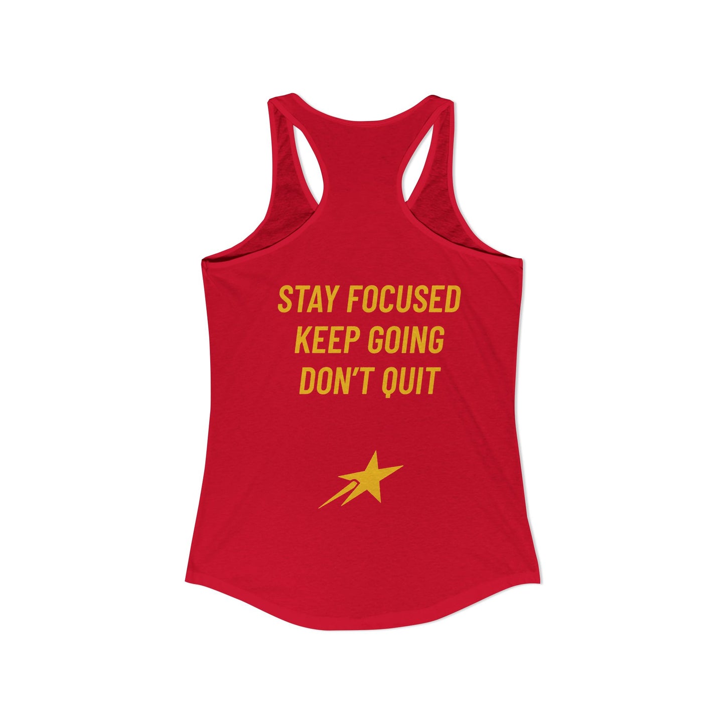 Aim For The Stars Women Burgundy Edition Racerback Tank — Inspirational “Stay focused” Workout Tank