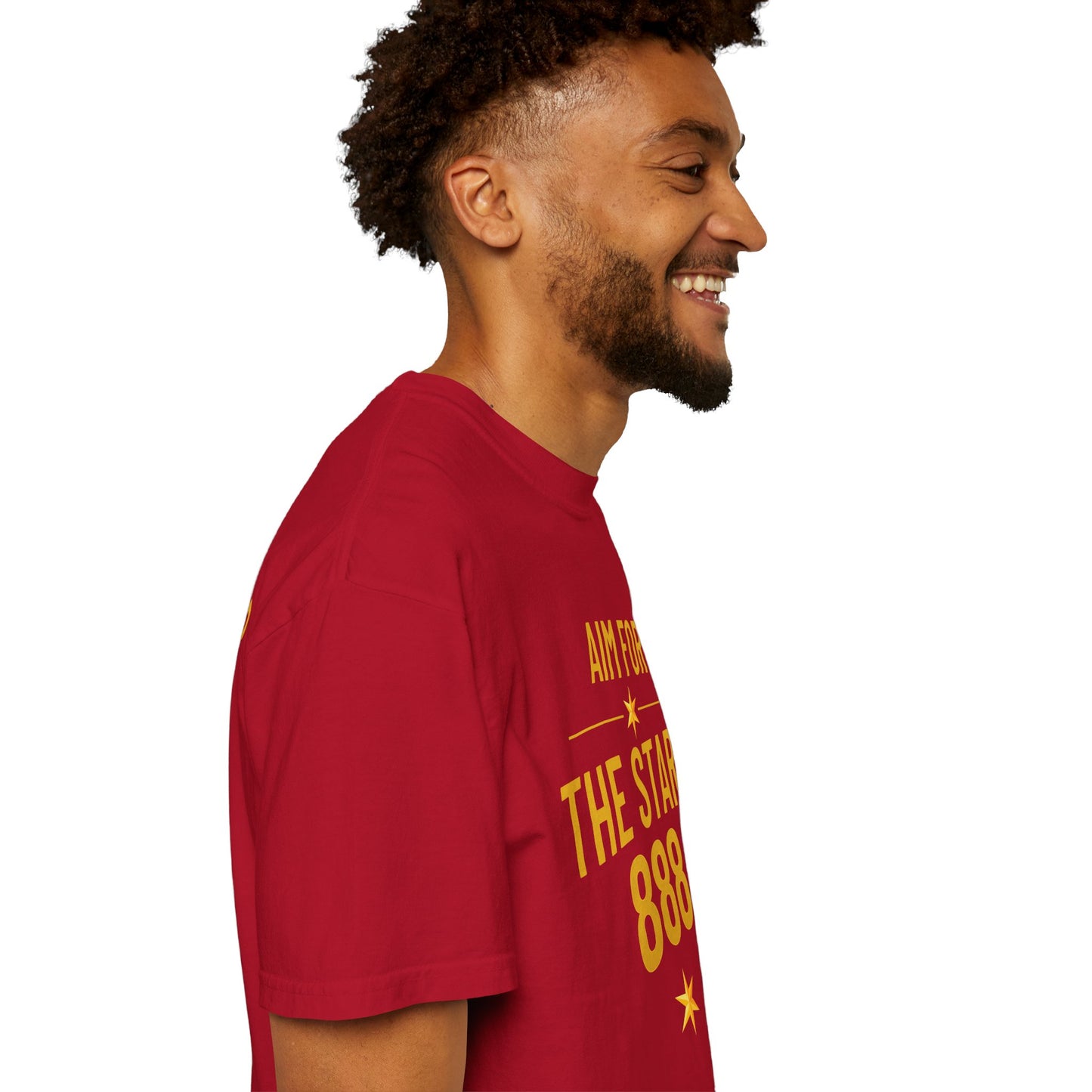 Aim For The Stars Men Red Edition T-Shirt — "Protect Your Peace Guard Your Growth"