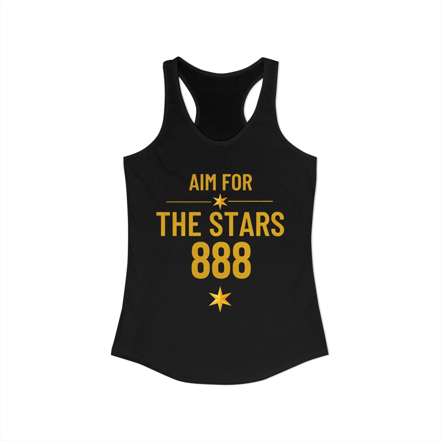 Aim For The Stars Women Black Edition Racerback Tank — Inspirational “Strong Mind, Strong You” Workout Tank