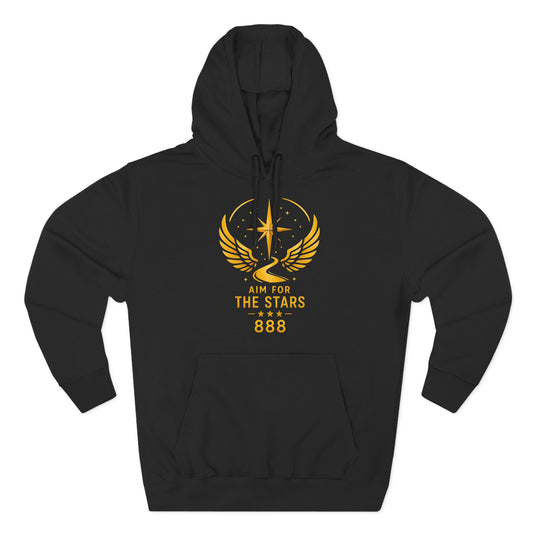 Aim for the Stars Women Black Hoodie — Inspirational 'She Stopped Waiting for a Sign, She Became One' Fleece