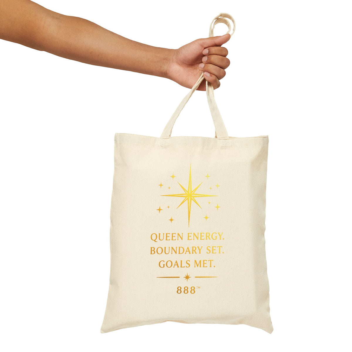 AFTS888 Women’s Tote Bag — Queen Energy, Boundaries Set Motivational Quote Tote