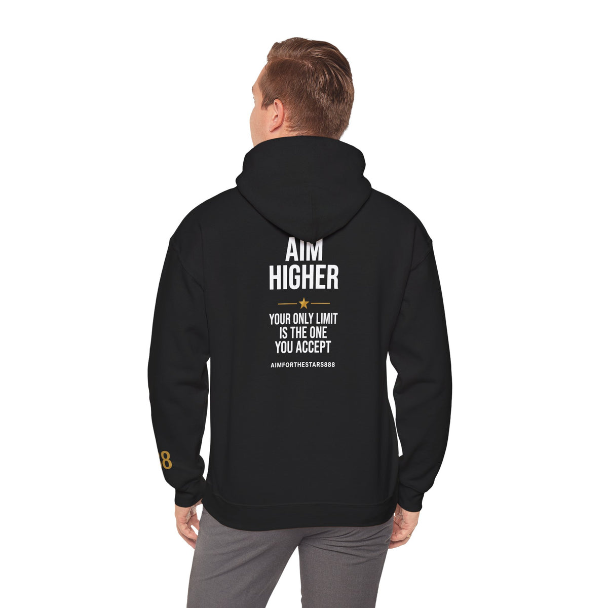 Aim Higher Your Only Limit Is the One You Accept Men's Motivational Hoodie