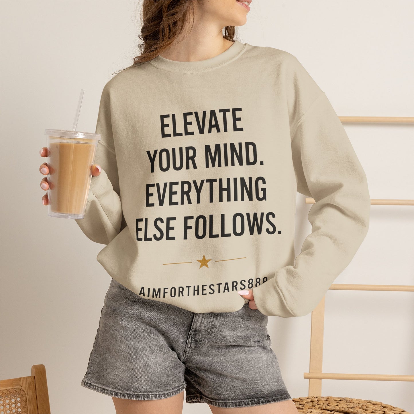 Elevate Your Mind Women's Inspirational Crewneck Sweatshirt