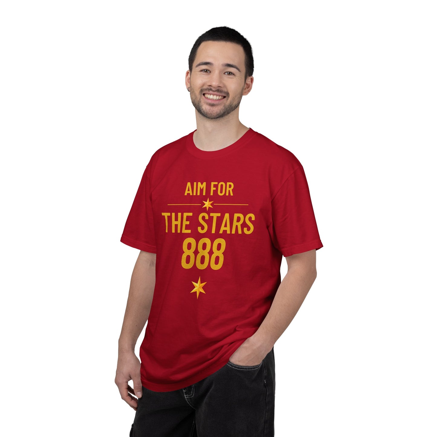 Aim For The Stars Men Red Edition T-Shirt — "Protect Your Peace Guard Your Growth"