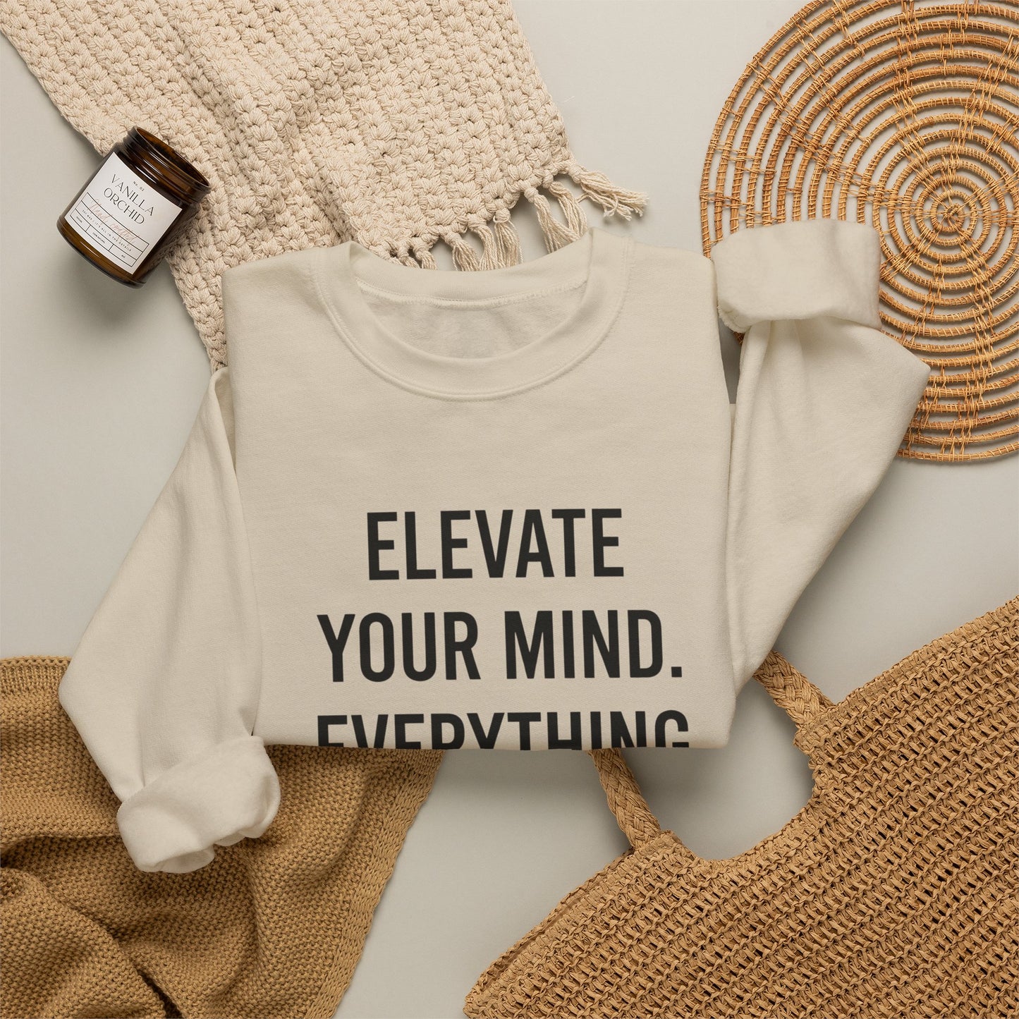 Elevate Your Mind Women's Inspirational Crewneck Sweatshirt