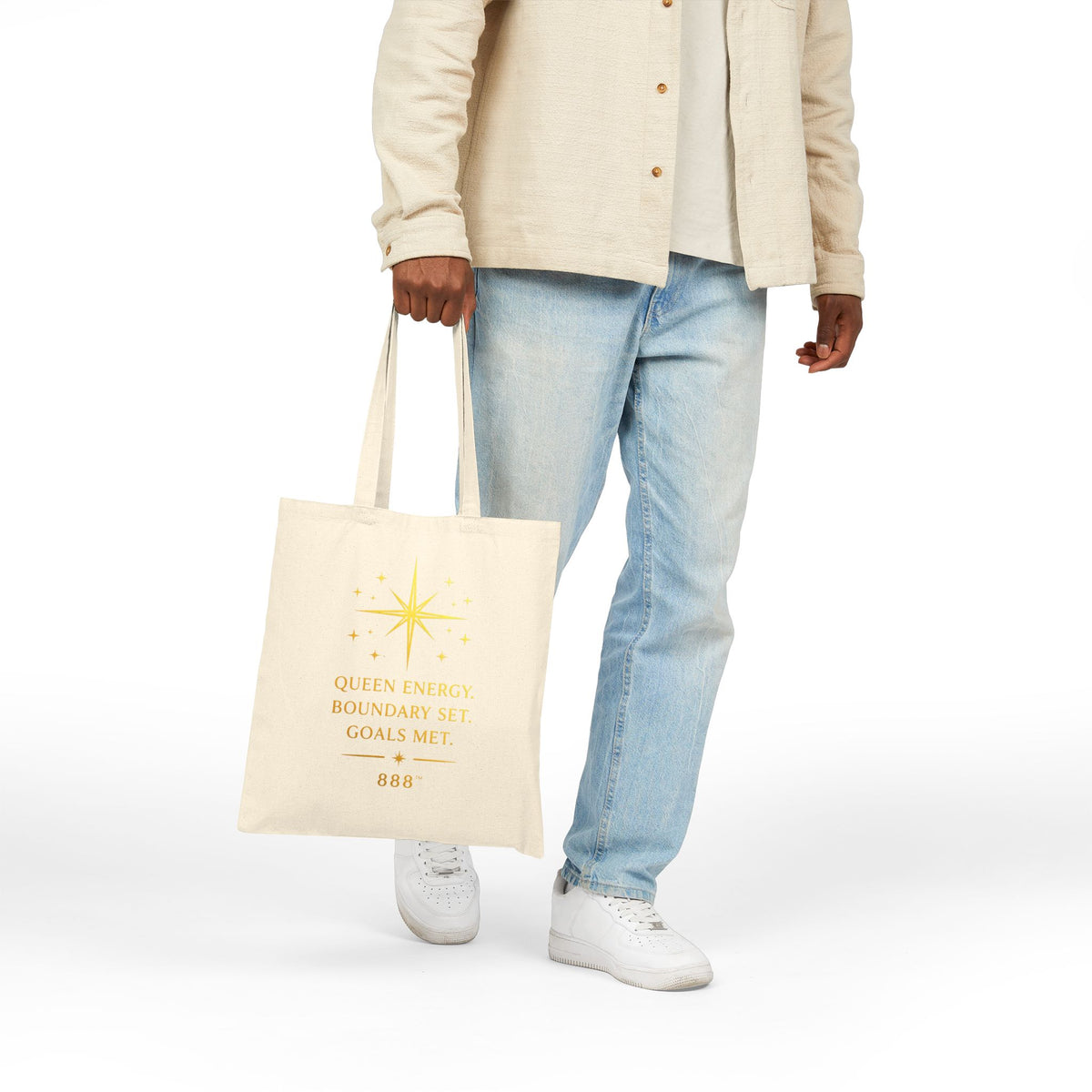 AFTS888 Women’s Tote Bag — Queen Energy, Boundaries Set Motivational Quote Tote