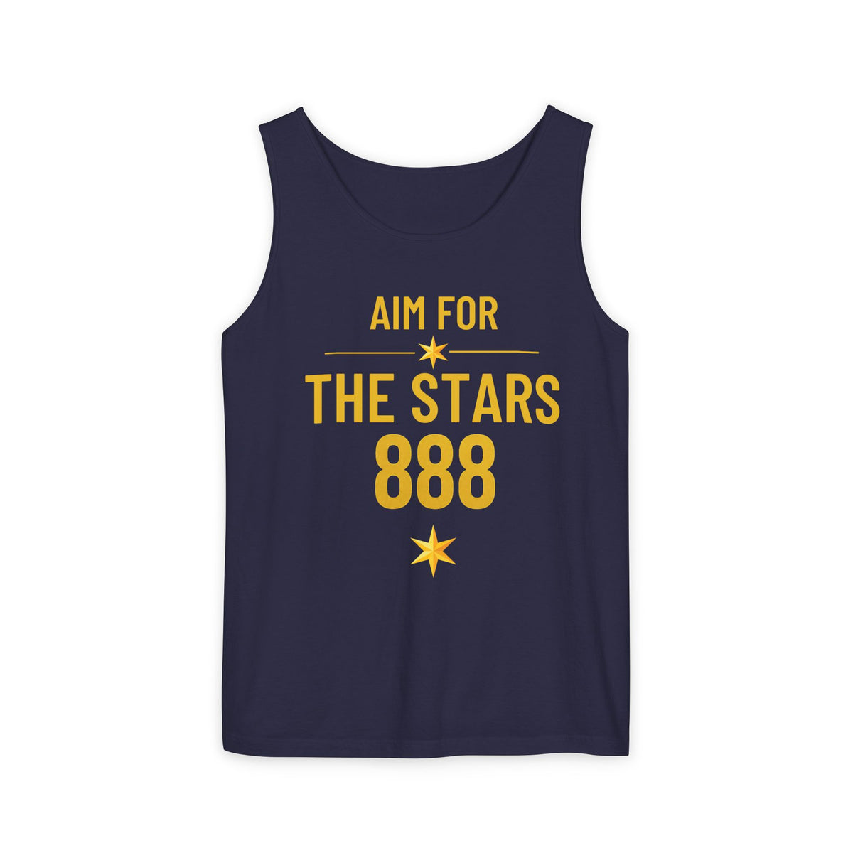 Aim For The Stars 888 Men Navy Edition Tank Top — Motivational Graphic “Push Yourself for Your Future Self”