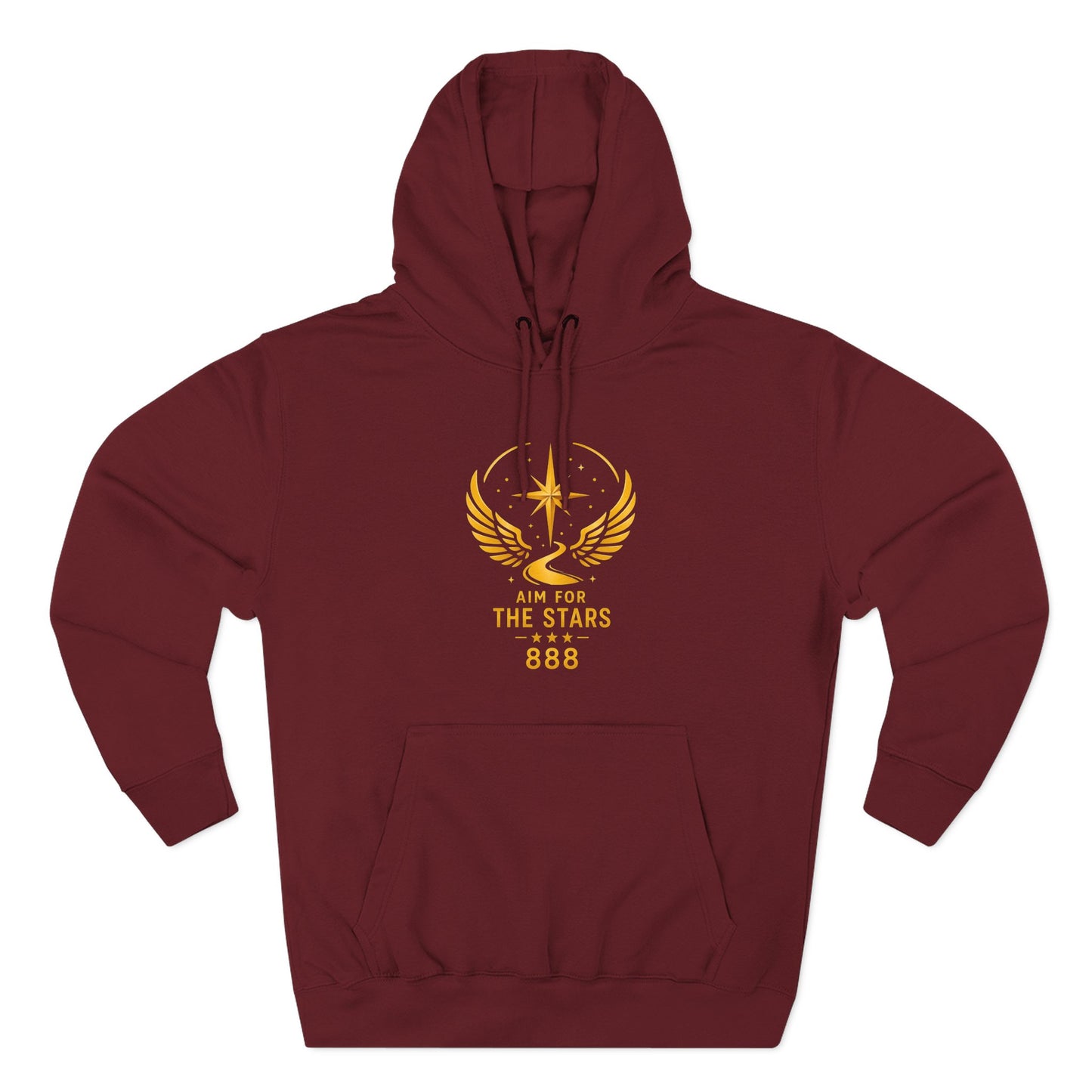 Aim for the Stars Women Burgundy Hoodie — "She Stopped Waiting for a Sign, She Became One" Motivational Fleece Pullover
