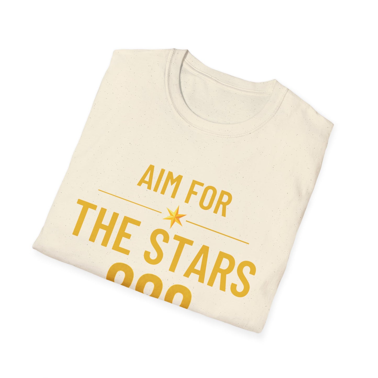 Aim For The Stars Women Cream Edition T-Shirt — Motivational Tee “One Life, Endless Possibilities”