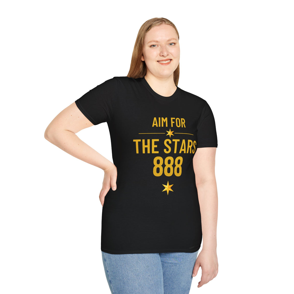 Aim For The Stars Women Black Edition T-Shirt — Inspirational Tee “Your Only Limit Is the Standard You Set”