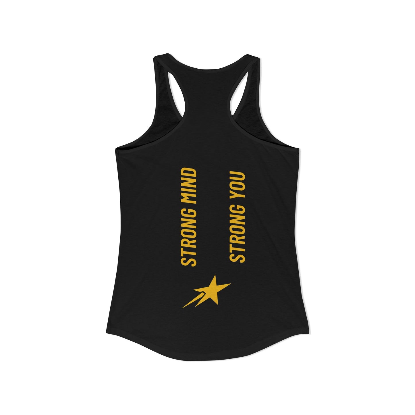Aim For The Stars Women Black Edition Racerback Tank — Inspirational “Strong Mind, Strong You” Workout Tank