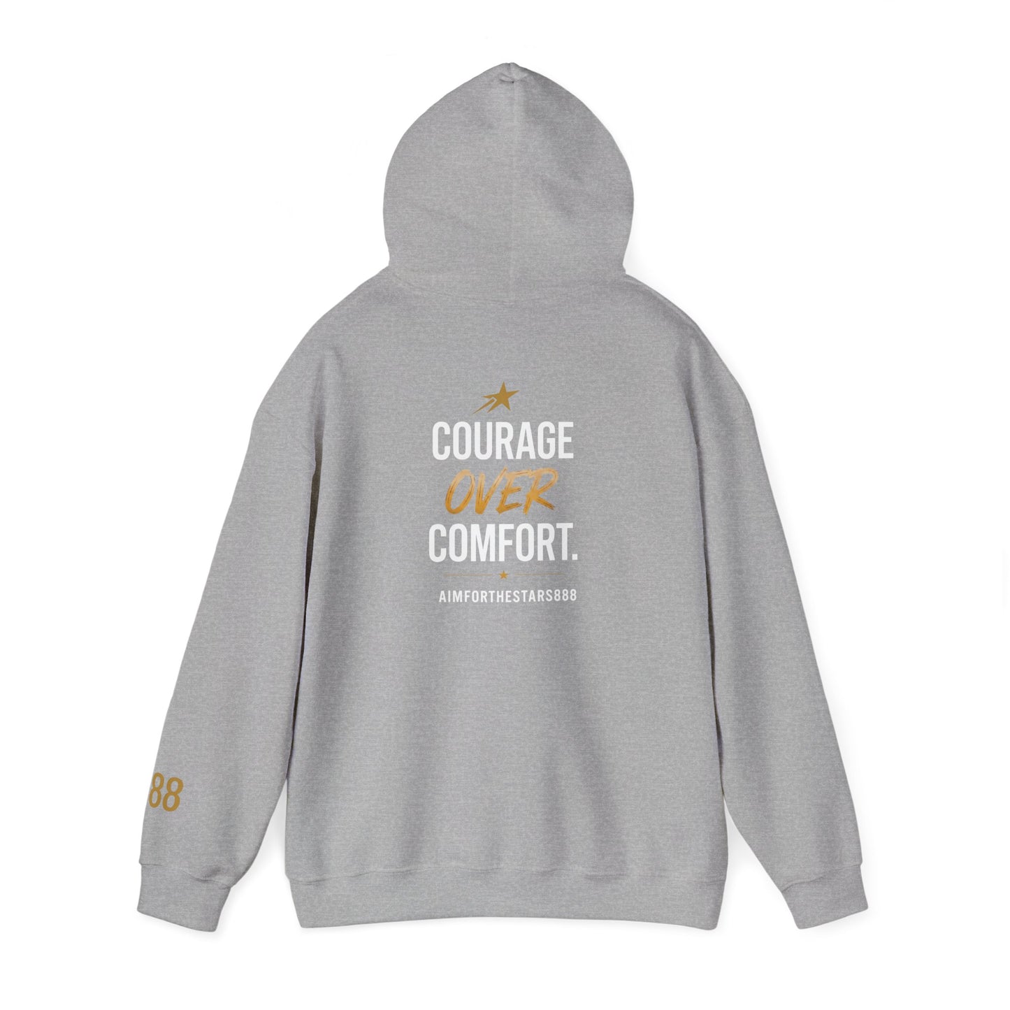 Courage Over Comfort Men's Heavyweight Graphic Hoodie
