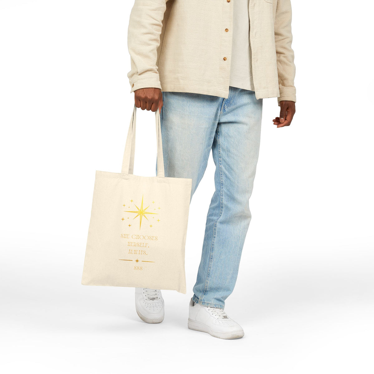 AFTS888 Women’s Tote Bag — Queen Energy, Boundaries Set Motivational Quote Tote