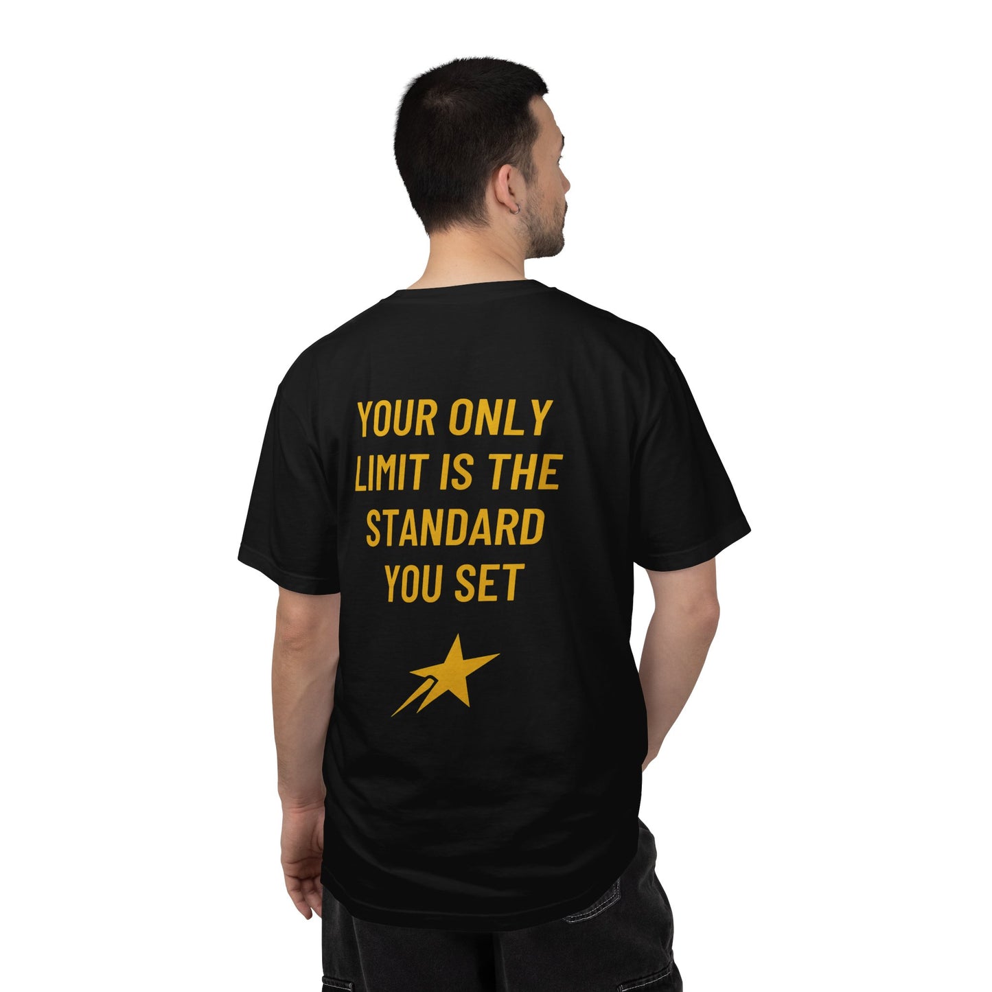 Aim For The Stars Men’s Black Edition T-Shirt — "Your Only Limit Is The Standard You Set"