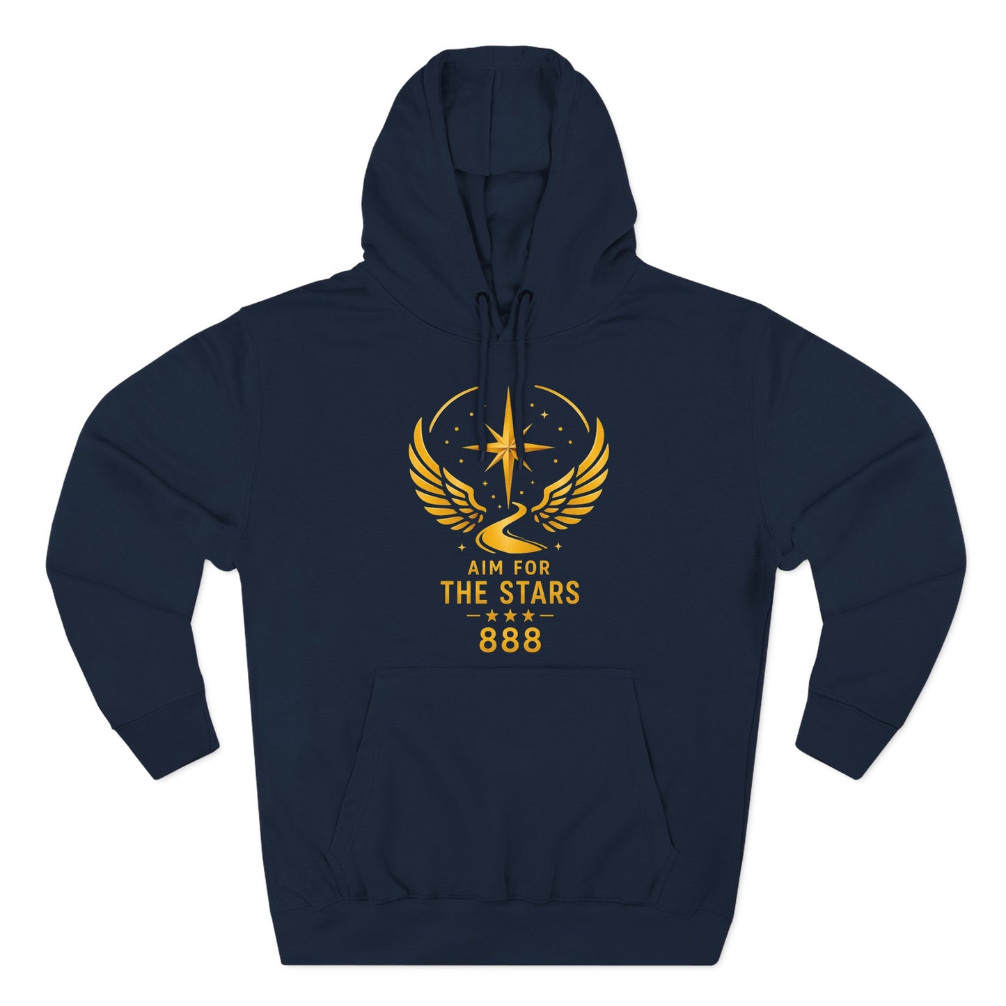 Aim for the Stars Men Navy Hoodie — Inspirational 'He Stopped Waiting for a Sign, He Became One' Fleece