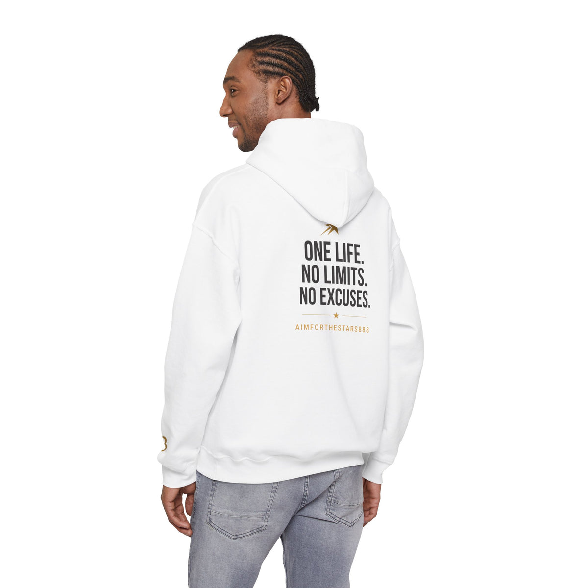 One Life No Limits No Excuses Men's Motivational Hoodie