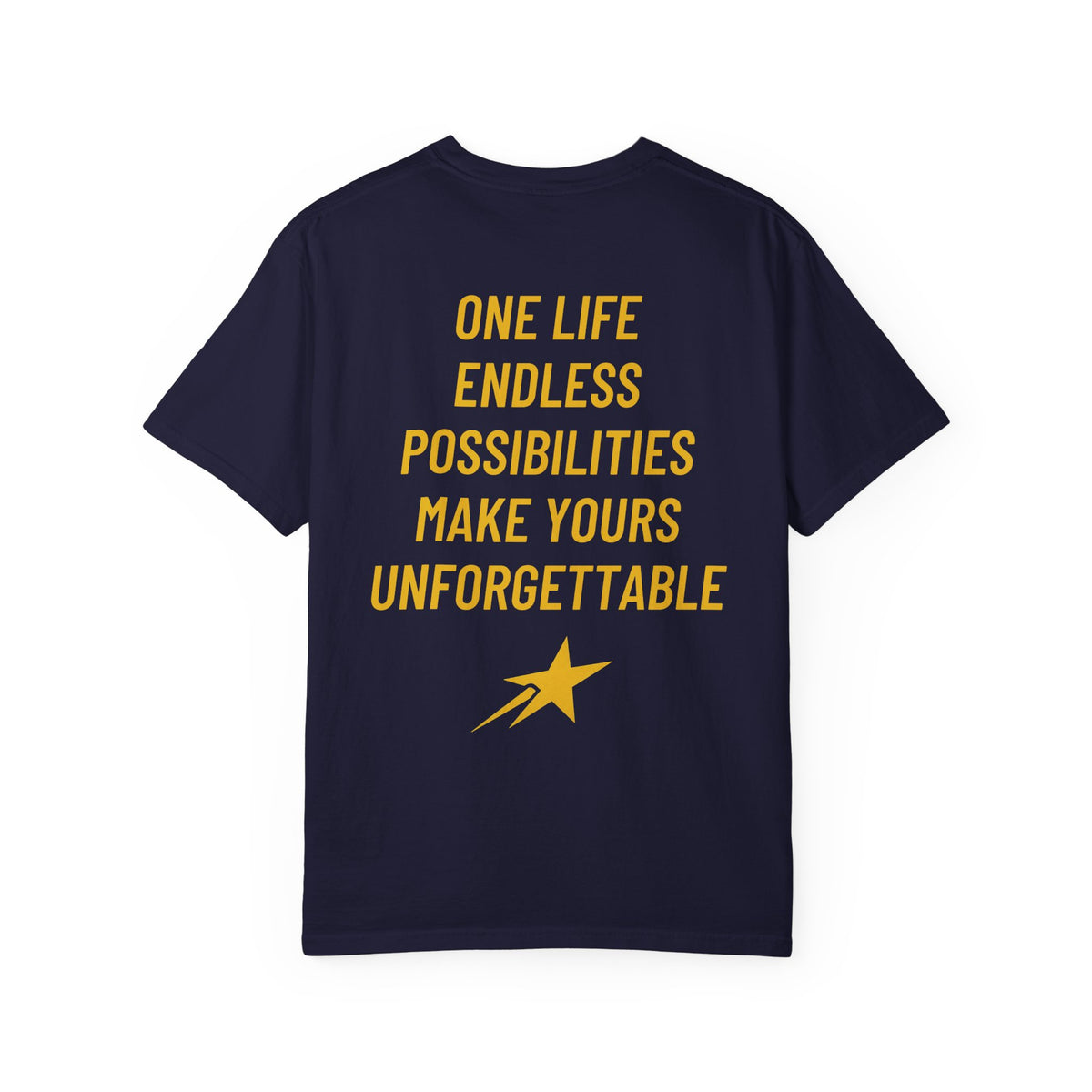 Aim For The Stars Men’s Navy Edition T-Shirt — "One Life Endless Possibilities"