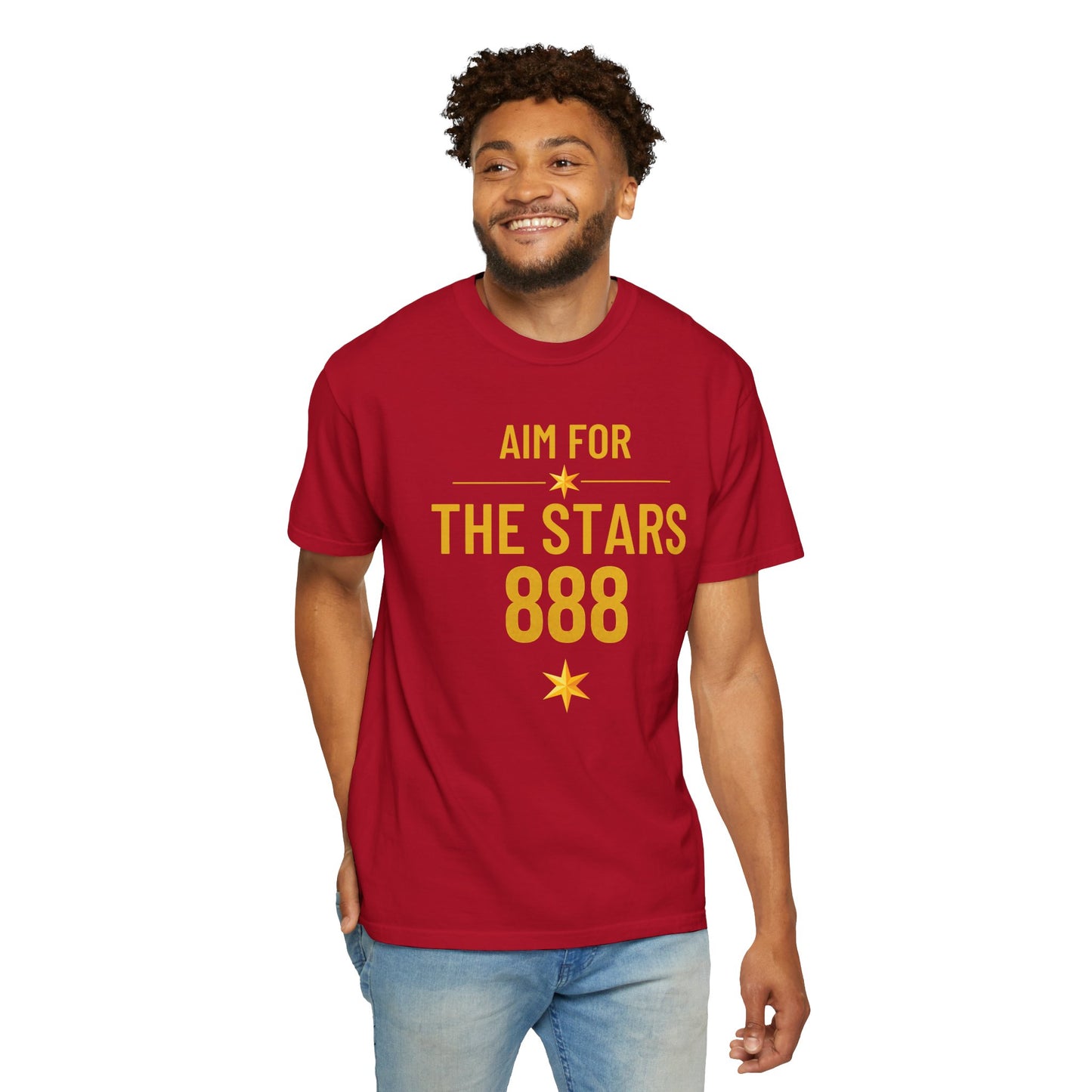 Aim For The Stars Men Red Edition T-Shirt — "Protect Your Peace Guard Your Growth"