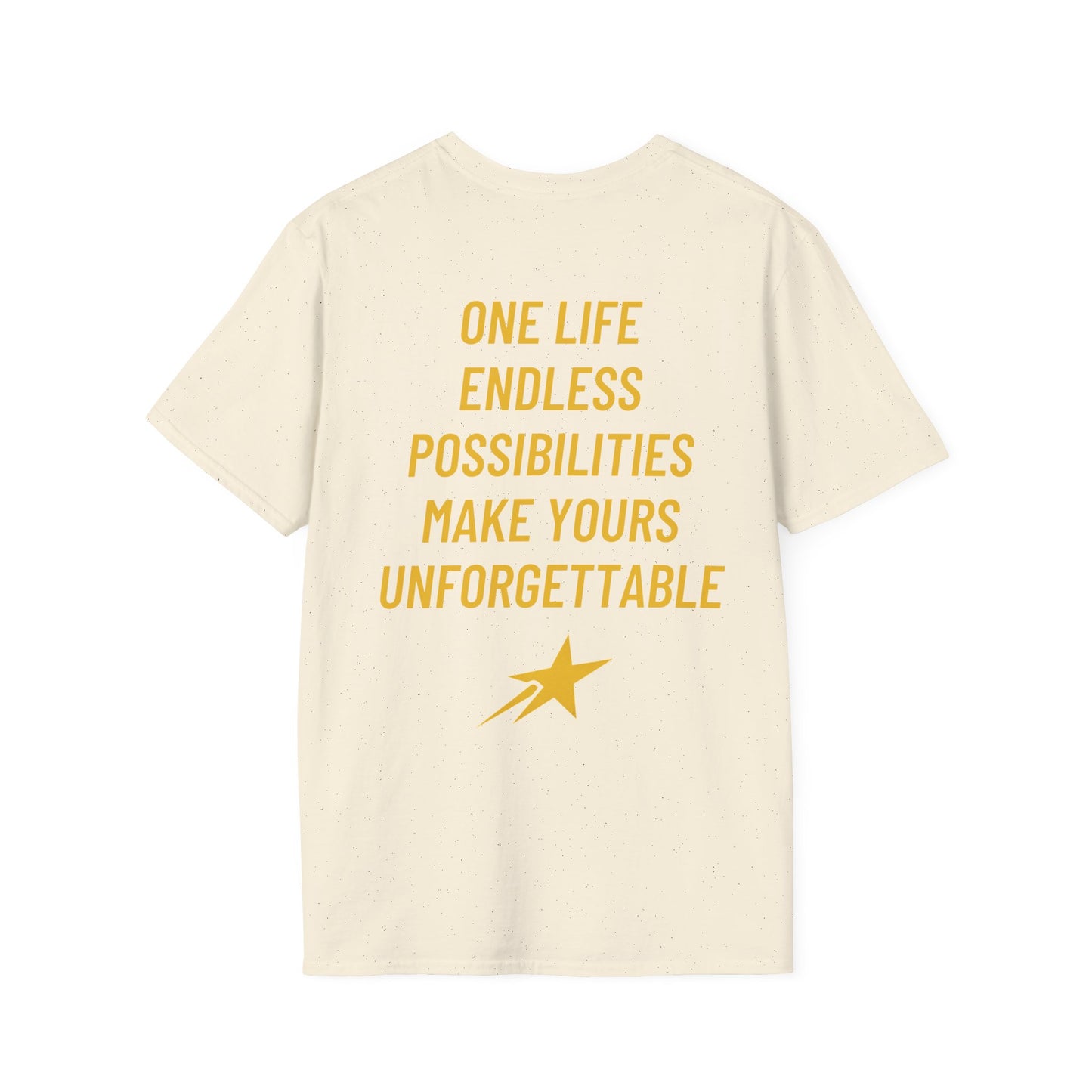 Aim For The Stars Women Cream Edition T-Shirt — Motivational Tee “One Life, Endless Possibilities”
