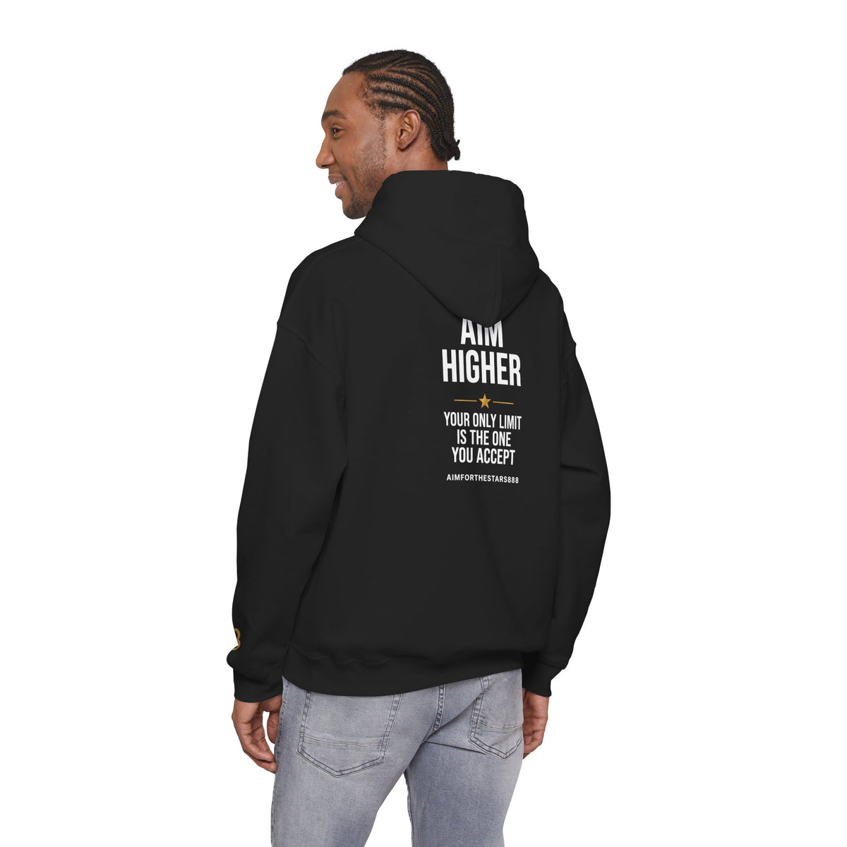 Aim Higher Your Only Limit Is the One You Accept Men's Motivational Hoodie