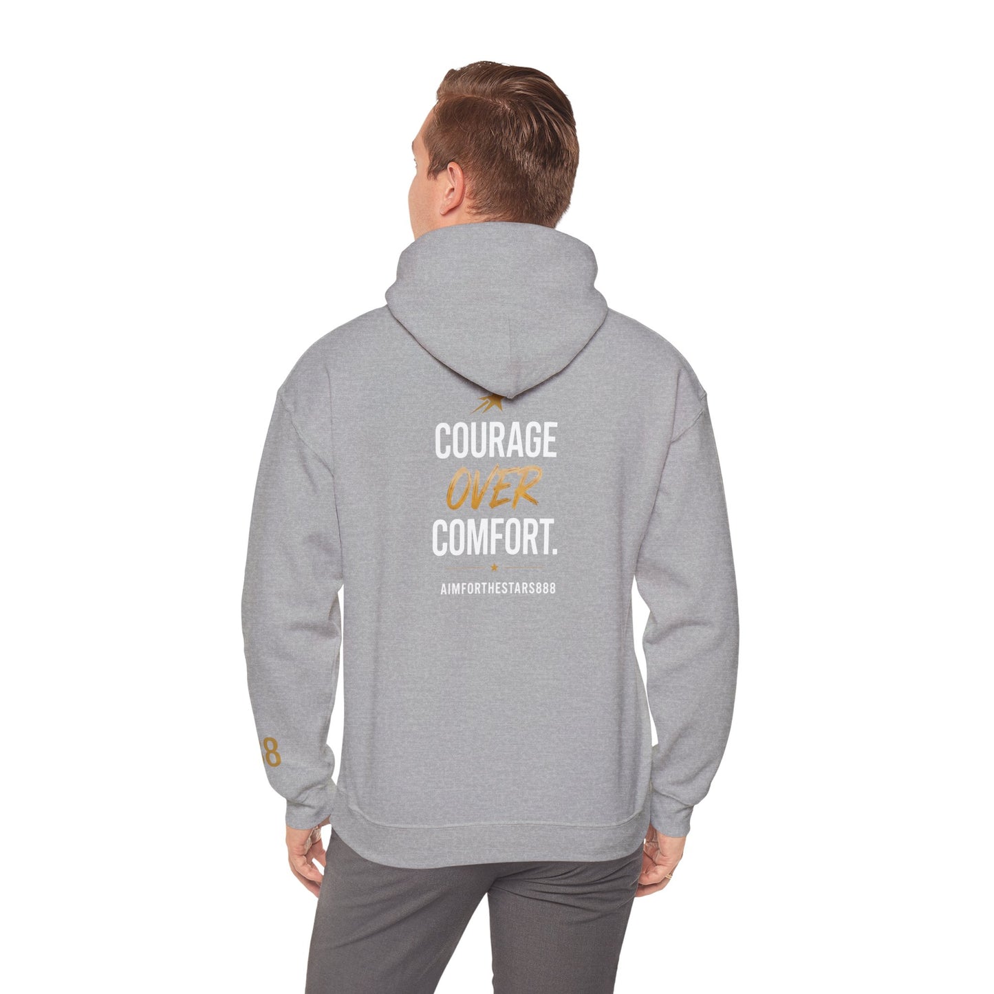 Courage Over Comfort Men's Heavyweight Graphic Hoodie