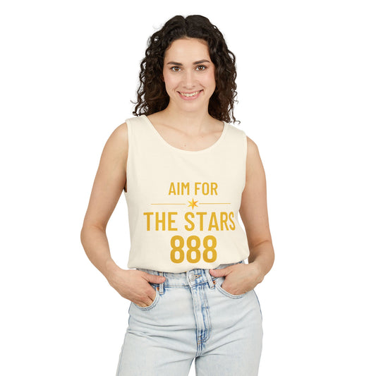 Aim For The Stars 888 Women Cream Edition Tank Top — Motivational Graphic “Push Yourself for Your Future Self”