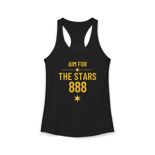 Aim For The Stars Women Black Edition Racerback Tank — Inspirational “Strong Mind, Strong You” Workout Tank