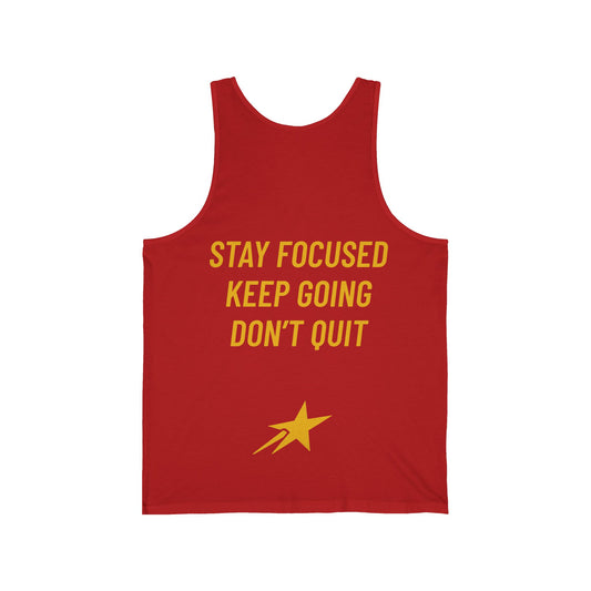 Aim For The Stars Men Red Edition Tank — Inspirational “Stay focused” Workout Athletic Tank