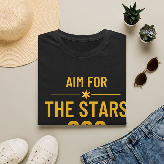 Aim For The Stars Women Black Edition T-Shirt — Inspirational Tee “Your Only Limit Is the Standard You Set”