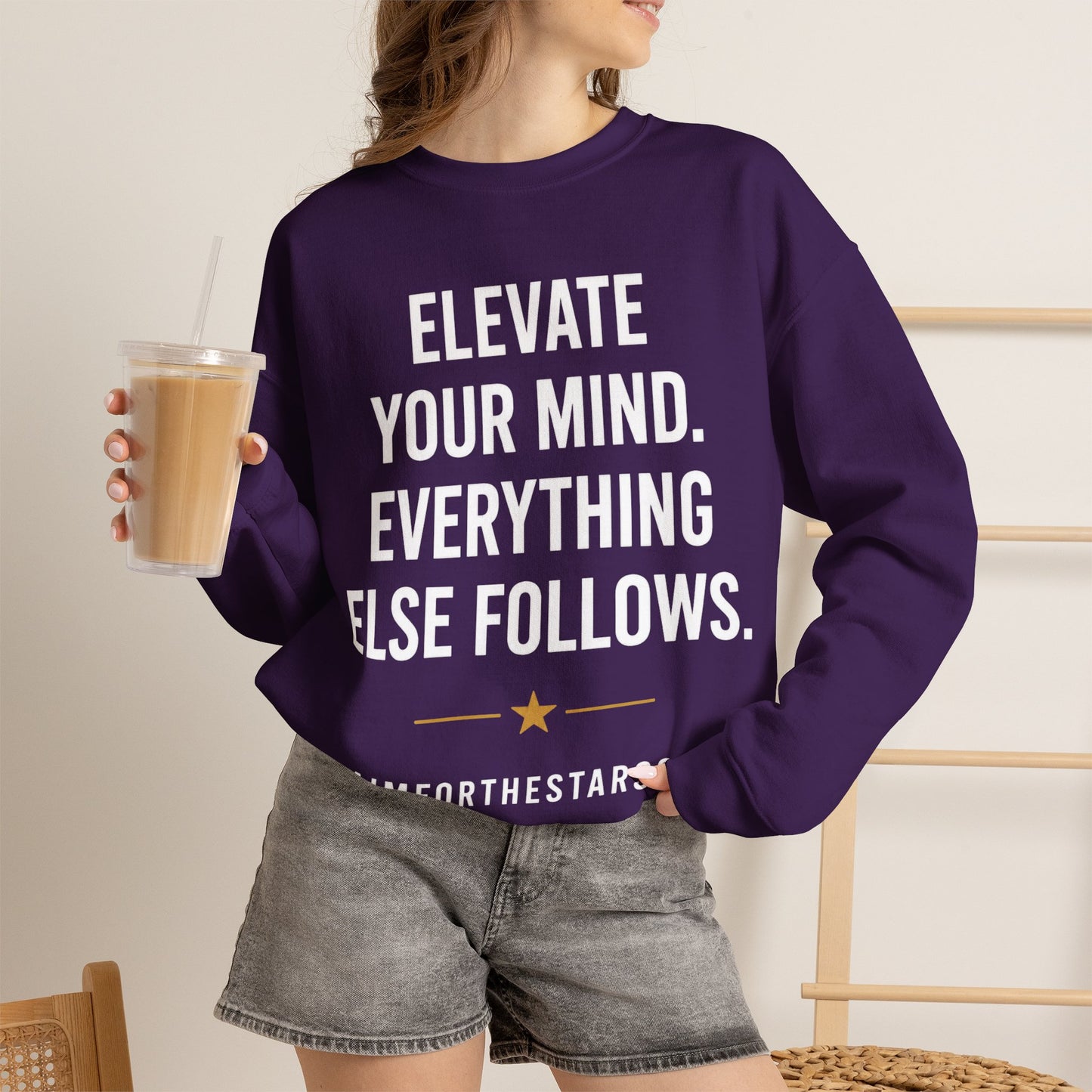 Elevate Your Mind Women's Inspirational Crewneck Sweatshirt