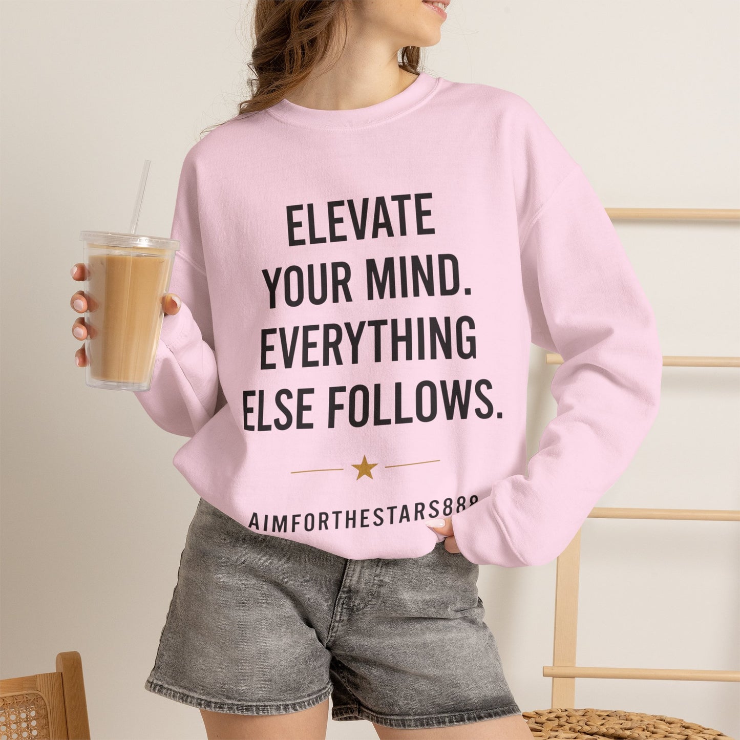 Elevate Your Mind Women's Inspirational Crewneck Sweatshirt