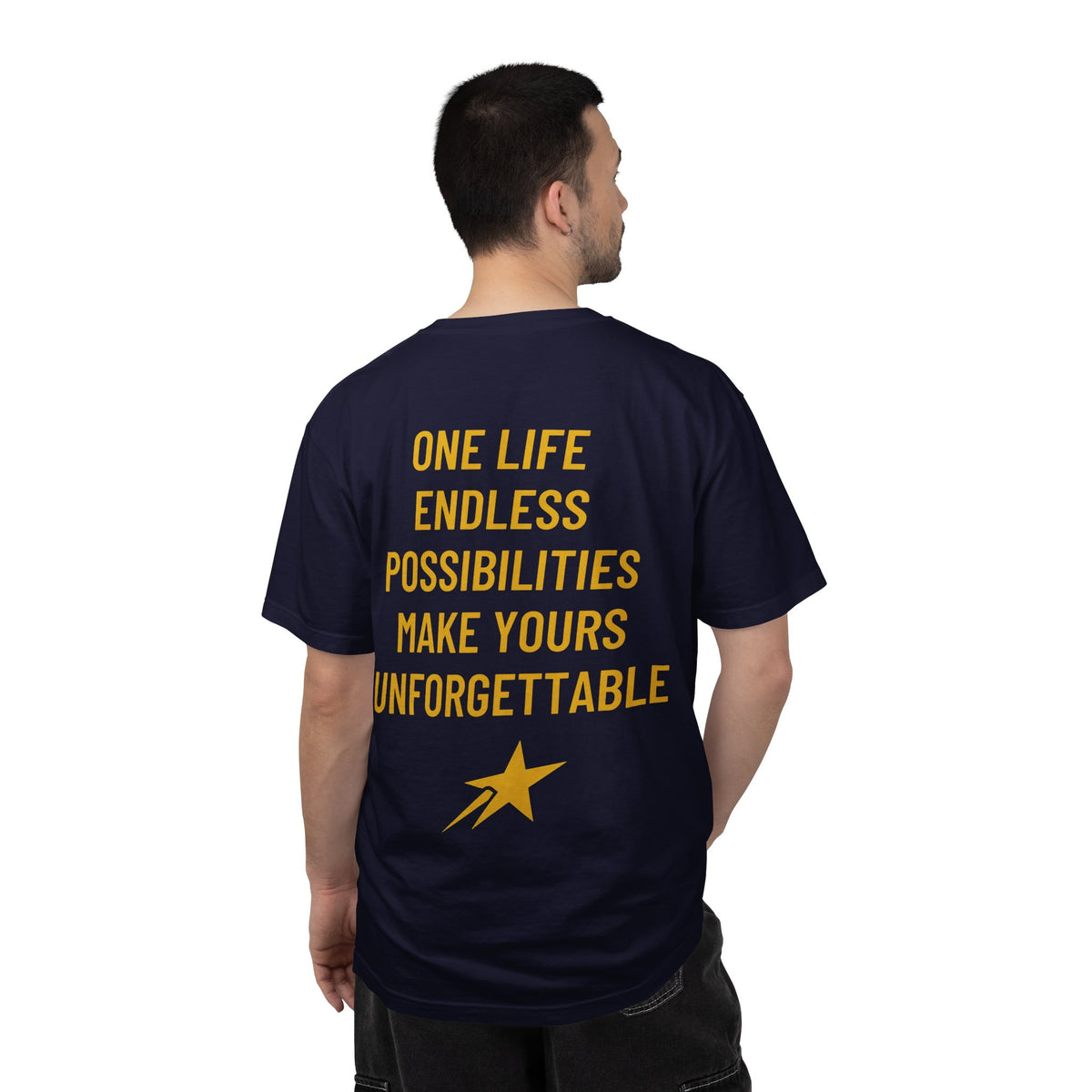 Aim For The Stars Men’s Navy Edition T-Shirt — "One Life Endless Possibilities"