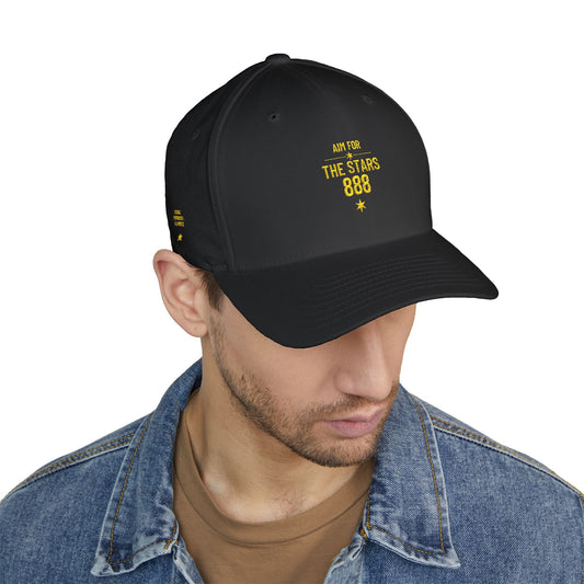 Embroidered Aim for the Stars Men’s Organic Baseball Cap — Focus Progress Elevate