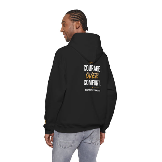 Courage Over Comfort Men's Heavyweight Graphic Hoodie