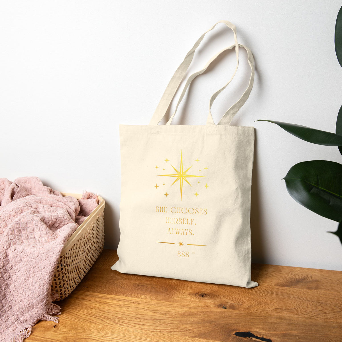 AFTS888 Women’s Tote Bag — Queen Energy, Boundaries Set Motivational Quote Tote